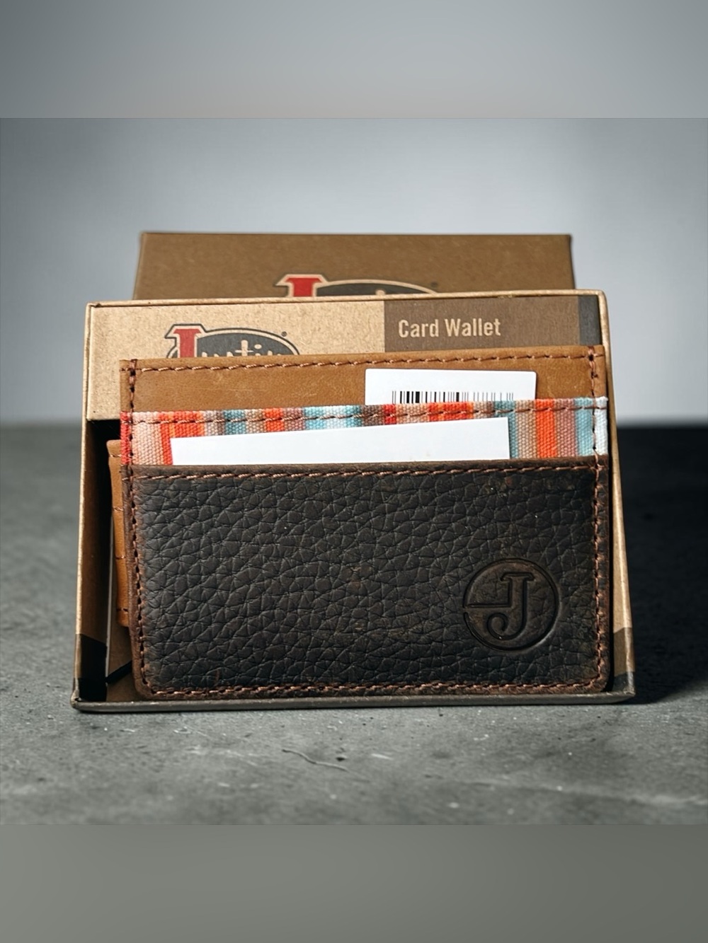 Justin Genuine Leather Card Wallet | Money Clip Back